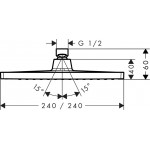 Потолочная душевая лейка Hansgrohe Crometta E 240 1JET Потолочная душевая лейка Hansgrohe Crometta E 240 1JET